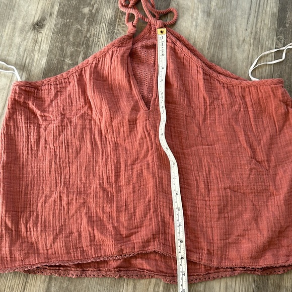 AERIE BOHO FLOWY CROCHET HALTER TOP - Picture 6 of 7